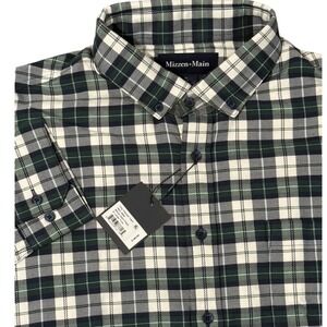 Mizzen+Main Men's XL Green Flannel Performance Kent Plaid Button‎ Down Shirt